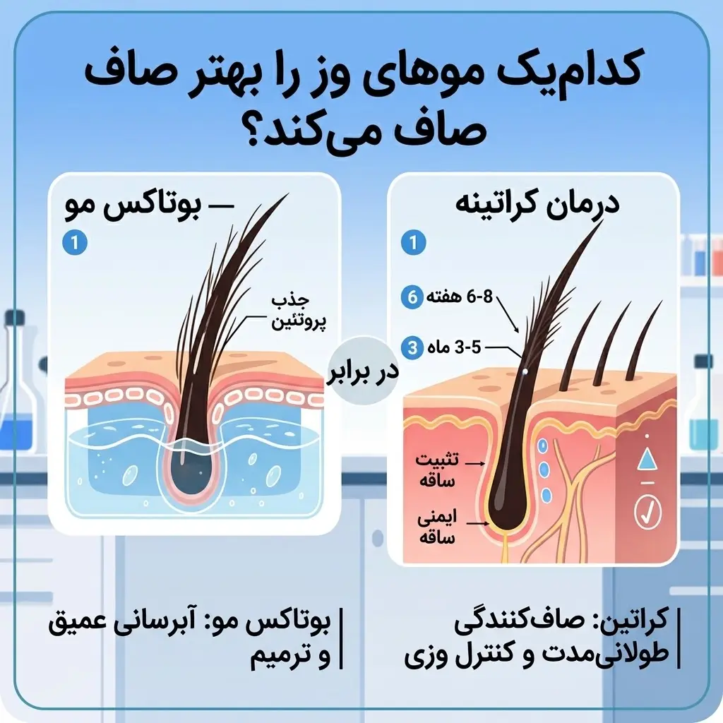 مقایسه کراتین مو بهتر است یا بوتاکس مو؟